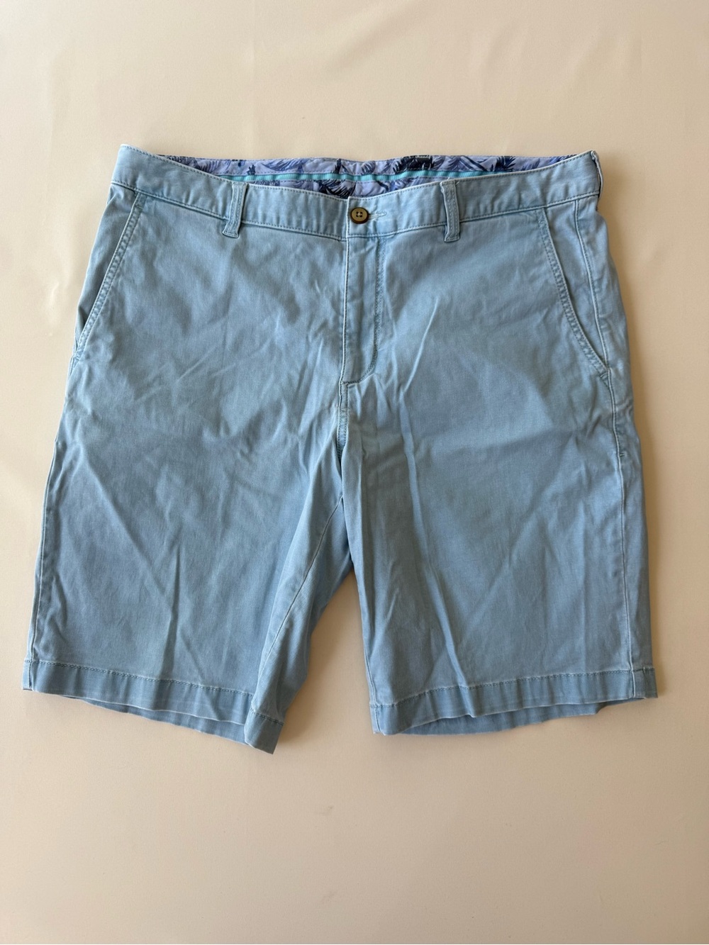 Tommy Bahama Light Blue Cotton Flat Front Shorts